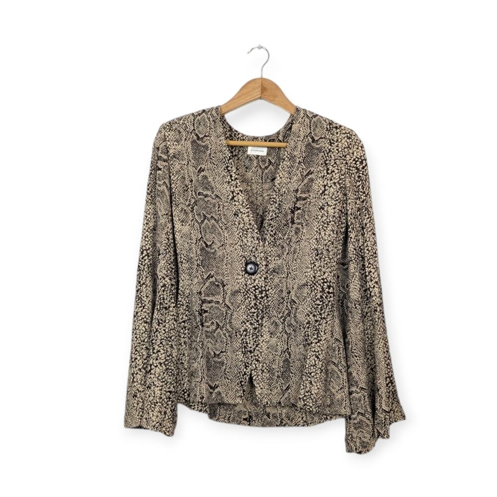 By Malene Birger Isaida Shirt 6 Snake Print Single Button Silk Blend NWT